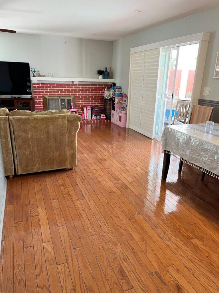 Hardwood and vinyl floor cleaning service in a Raleigh NC home
